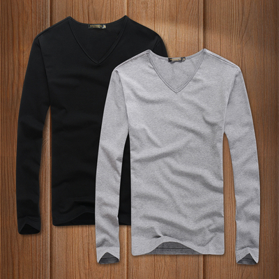 圆领纯色秋冬季打底衫长袖t恤