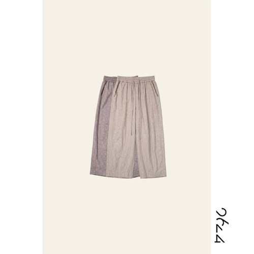【亚麻色织】进口亚麻点子纱老钱定制色织女装萝卜九分裤62LS0370