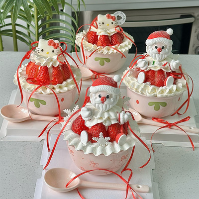新年圣诞情人节kt草莓碗装饰摆件