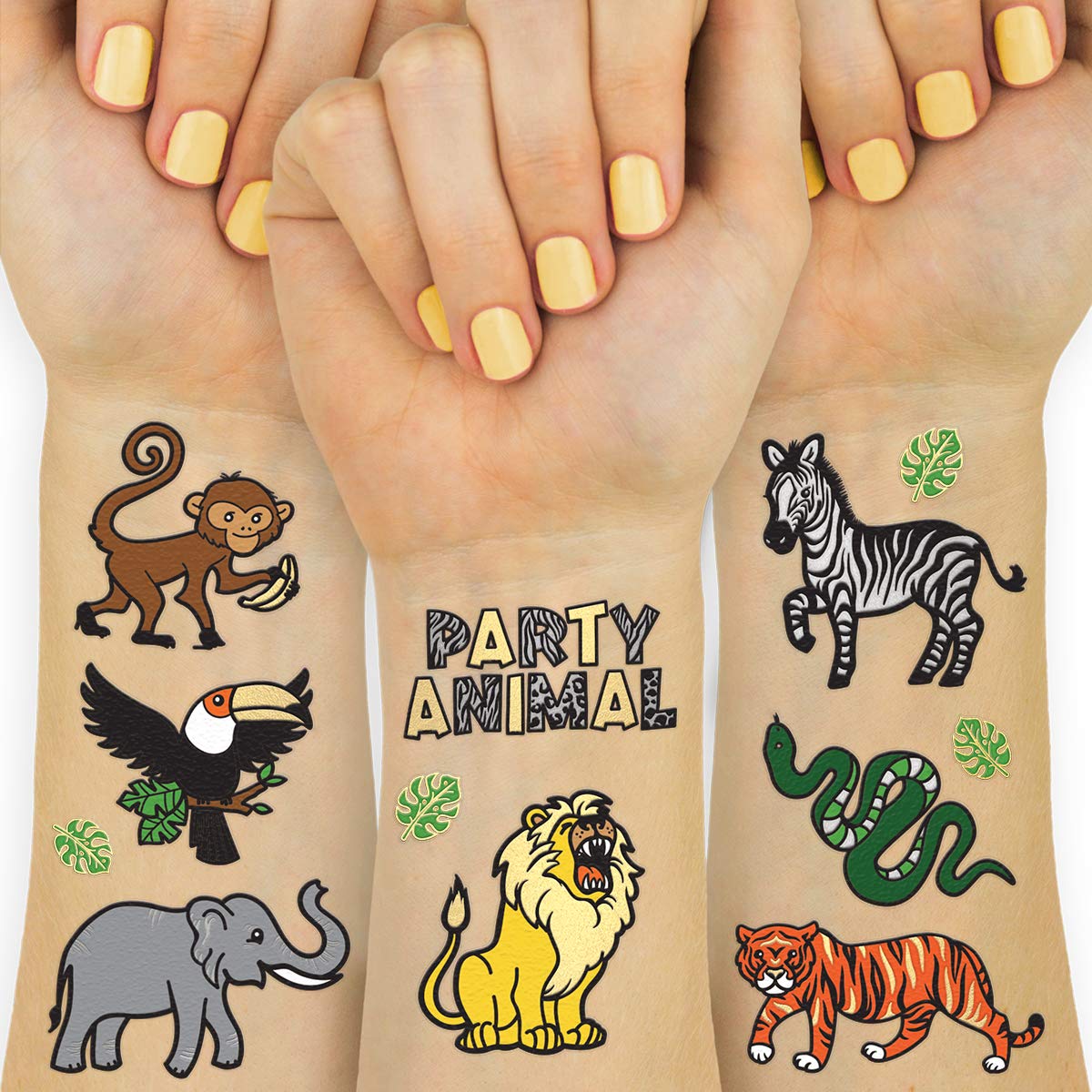 animal tatots Jungle Temporary Tattoos Kids toys纹身贴纸套装