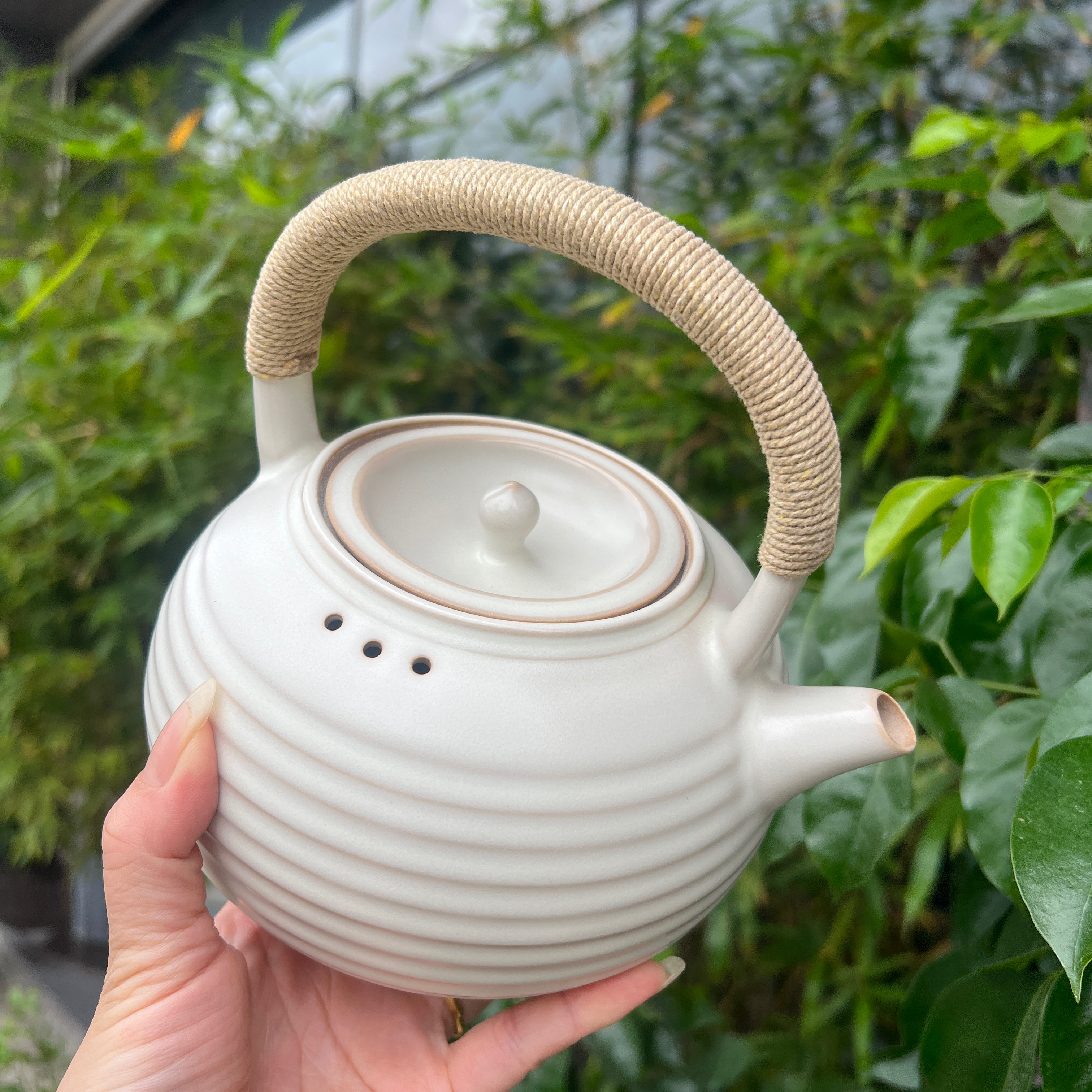苏打釉白泥陶壶 大号提梁烧水壶电陶炉煮茶壶 泡茶养生壶陶瓷茶具