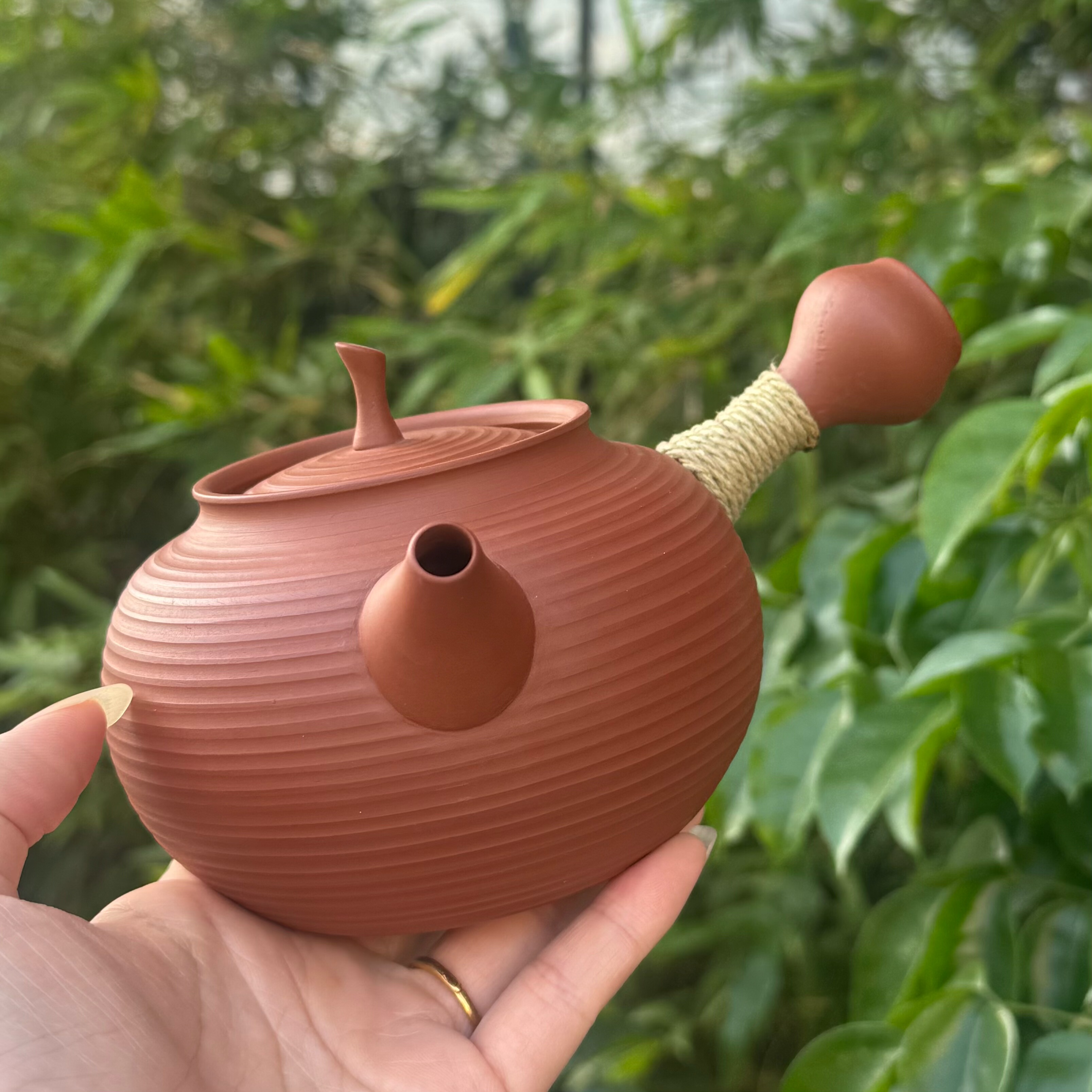 潮州手工原矿朱泥砂铫侧把壶卡盖茶壶
