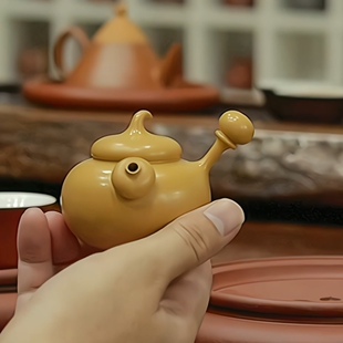 潮州手拉壶刘金城福禄侧把黄金朱泥限量发售