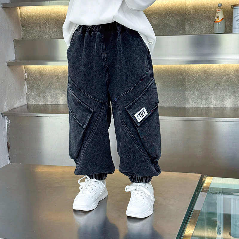 男童2026新款裤子春秋装时髦儿童4牛仔裤1小2宝宝3哈伦6工装裤8岁