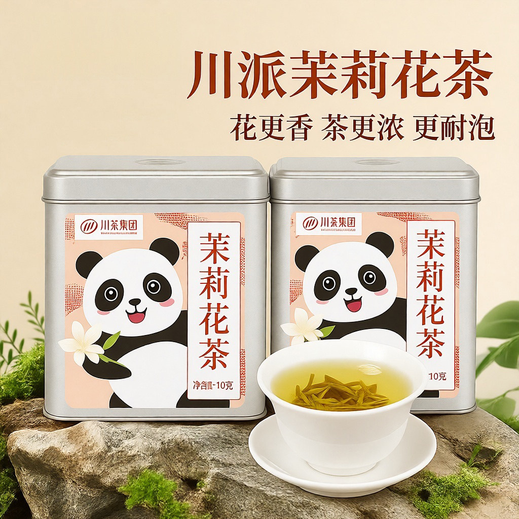川茶集团2026年四川特产茉莉花茶飘雪特级茶叶耐泡浓香型高山茶叶