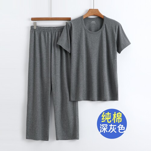 夏爸爸短袖直筒裤套装睡衣家居服