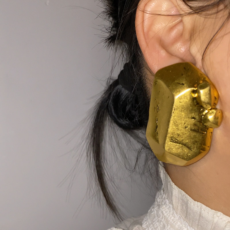 欧美夸张复古做旧金属金色几何耳钉高级感设计独特个性耳环耳饰,饰品/流行首饰/时尚饰品新,耳环,淘宝优惠券,粉丝福利购,淘宝优惠卷