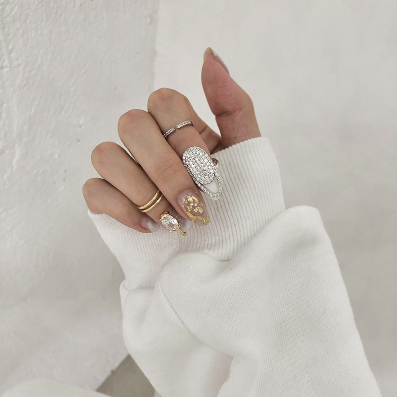 金智妮jennie同款指甲戒指美甲穿戴式指甲套韩国潮流冷淡风关节戒