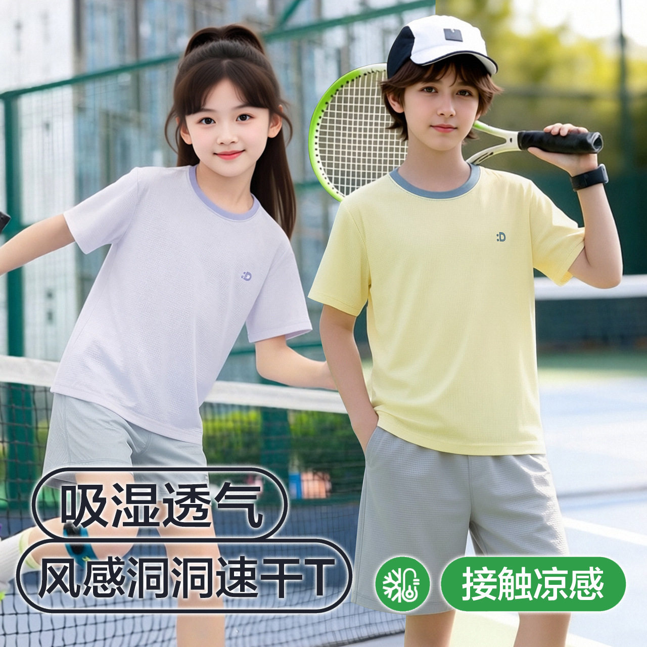 男女童纯色薄款透气舒适百搭