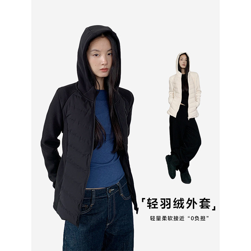 轻薄连帽羽绒服女秋冬修身
