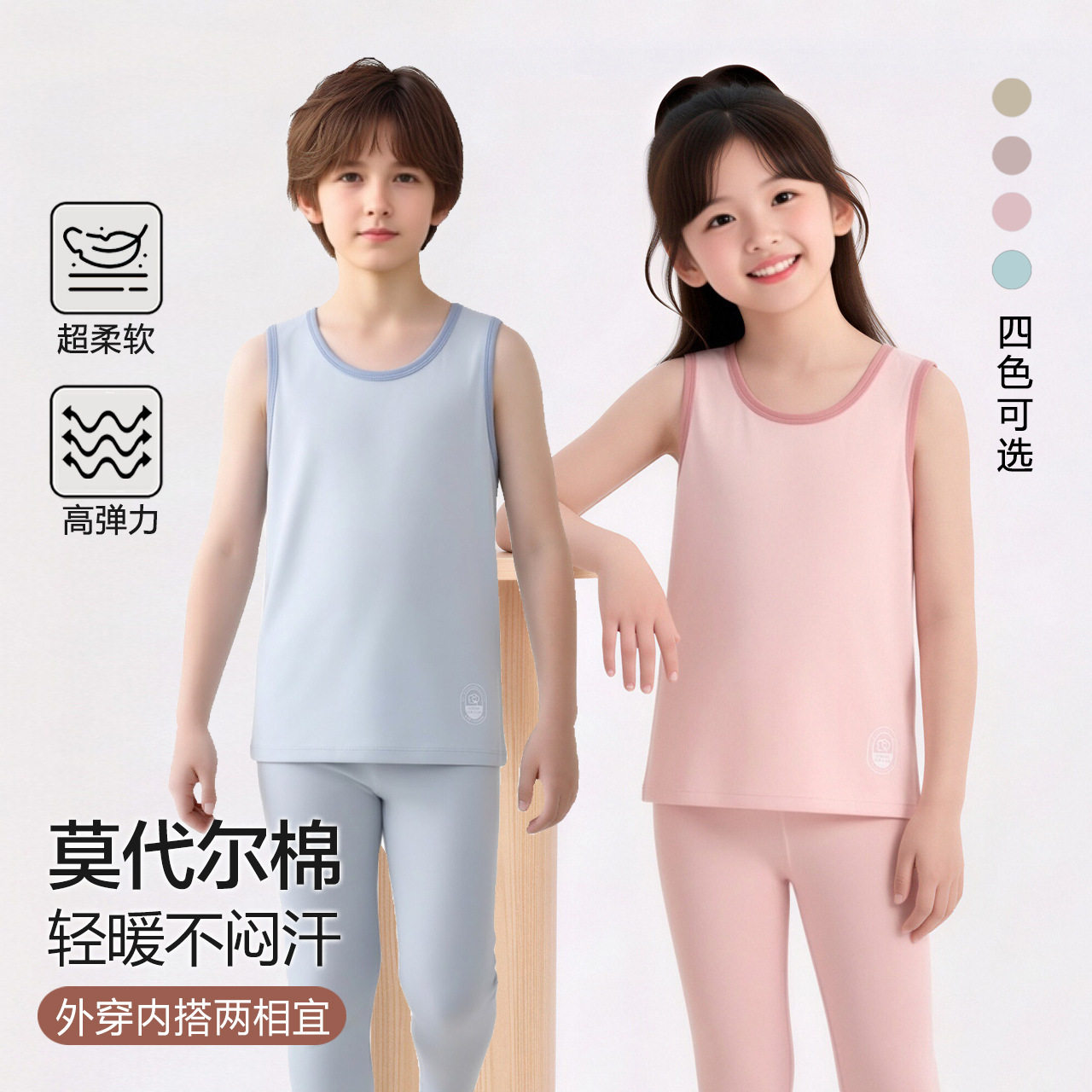 儿童保暖背心a类棉莫秋冬季