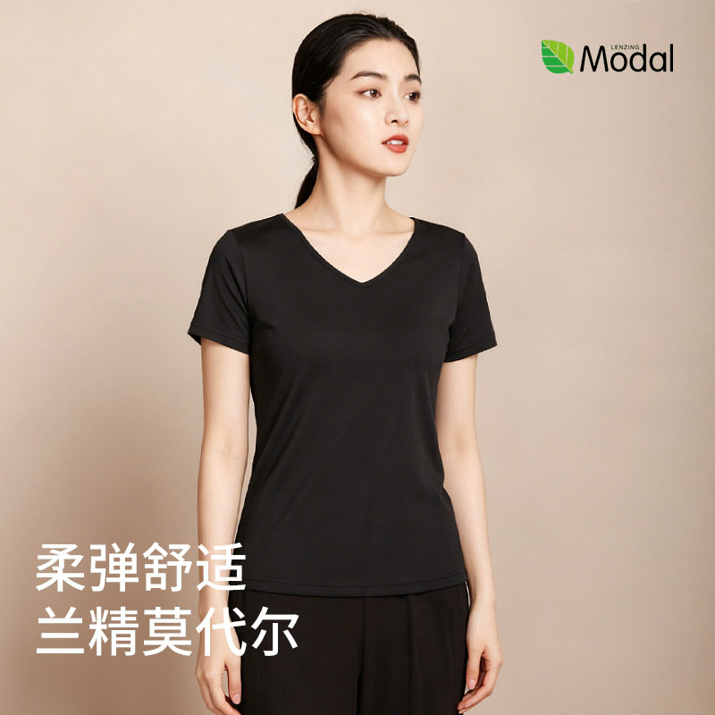 莫代尔短袖t恤女夏季新款正肩