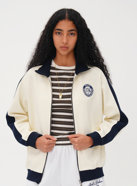 AXYPAGESblance系列男女同款撞色复古运动学院风休闲拉链外套上衣