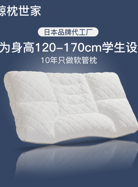 鲸枕世家青少年专用枕头护颈椎分区助睡眠儿童PE软管护颈枕颈椎枕