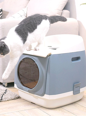 TOMCAT自由仓猫砂盆全封闭式防外溅猫咪厕所特大号猫沙盆宠物用品
