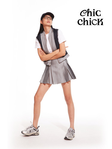 chicchick半裙百褶超短学院