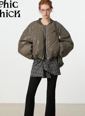 ChicChick时髦小鸡新品 橄榄绿 飞行员气球夹克 90白鸭绒羽绒服