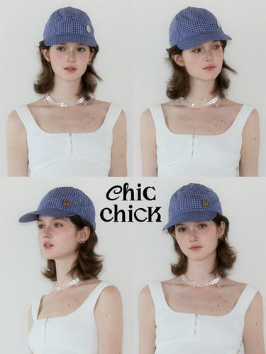ChicChick格纹蓝色棒球帽