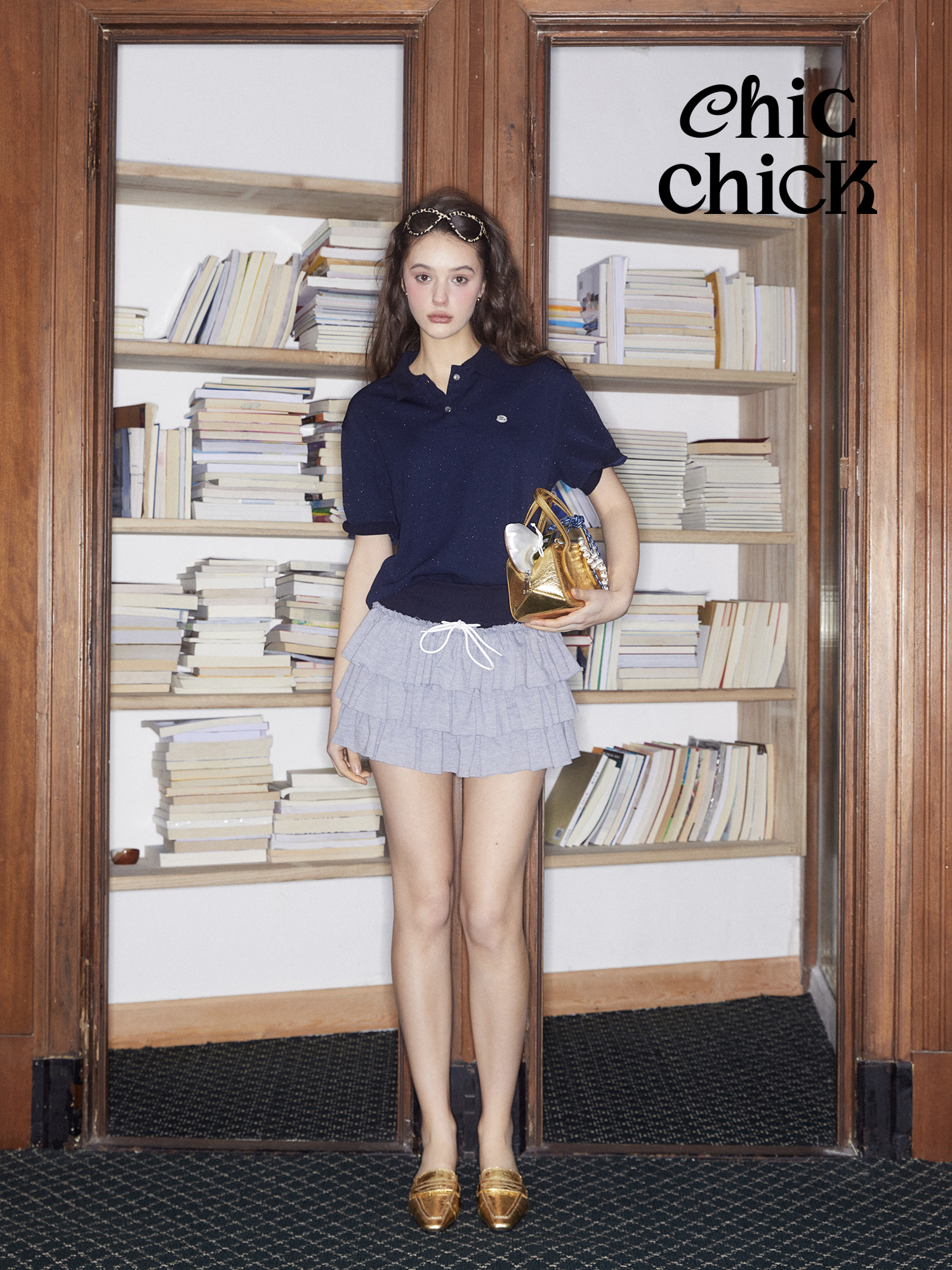 ChicChick时髦小鸡vol19双色运动低腰撞色抽绳毛边蛋糕短裙裙裤