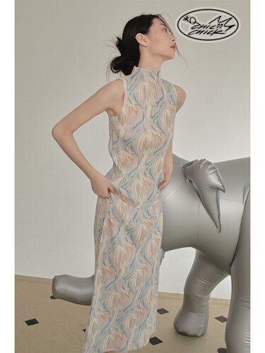 chicchick时髦小鸡温柔印花无袖