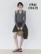 ChicChick时髦小鸡vol20杂灰色芭蕾风挂脖吊带背心长袖 针织两件套