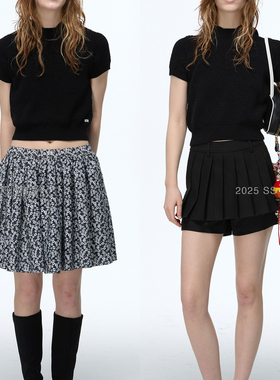 ChicChick时髦小鸡新品 氛围神器 黑色镂空针织休闲短款短袖帽衫