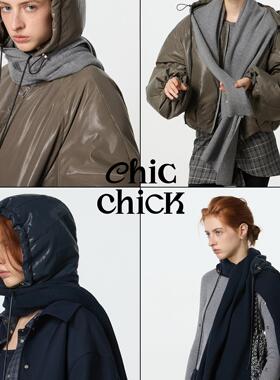 ChicChick时髦小鸡新品 秋冬造型神器 羊毛连帽一体式设计感围巾