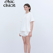 饰短袖 ChicChick时髦小鸡新品 能量电镀幻彩水晶玻璃珠项链装 白T恤