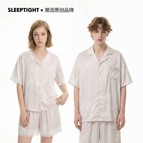 SLEEPTIGHT冰丝情侣睡衣夏新中式