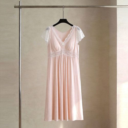 SLEEPTIGHT带胸垫粉色夏凉感睡裙