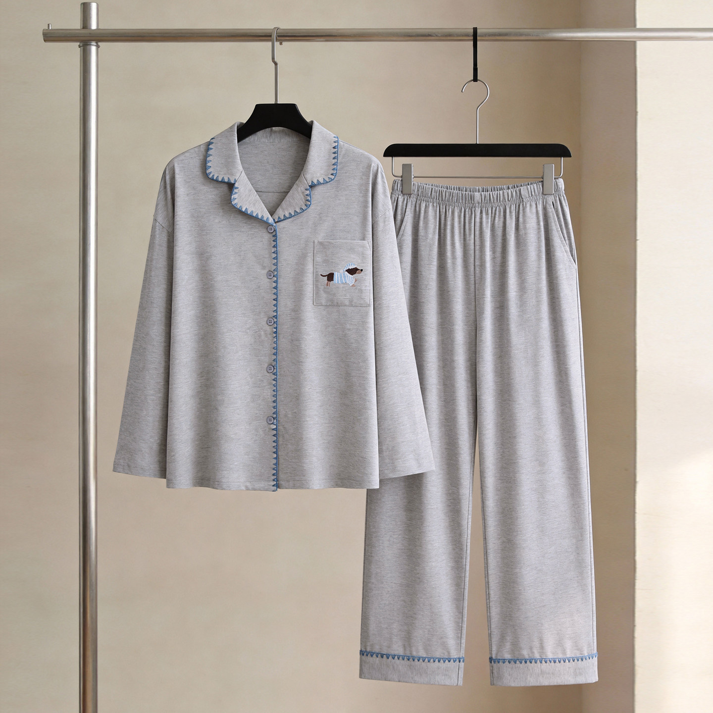 SLEEPTIGHT情侣睡衣2026新款纯棉长袖女款撞色时尚可外穿男家居服