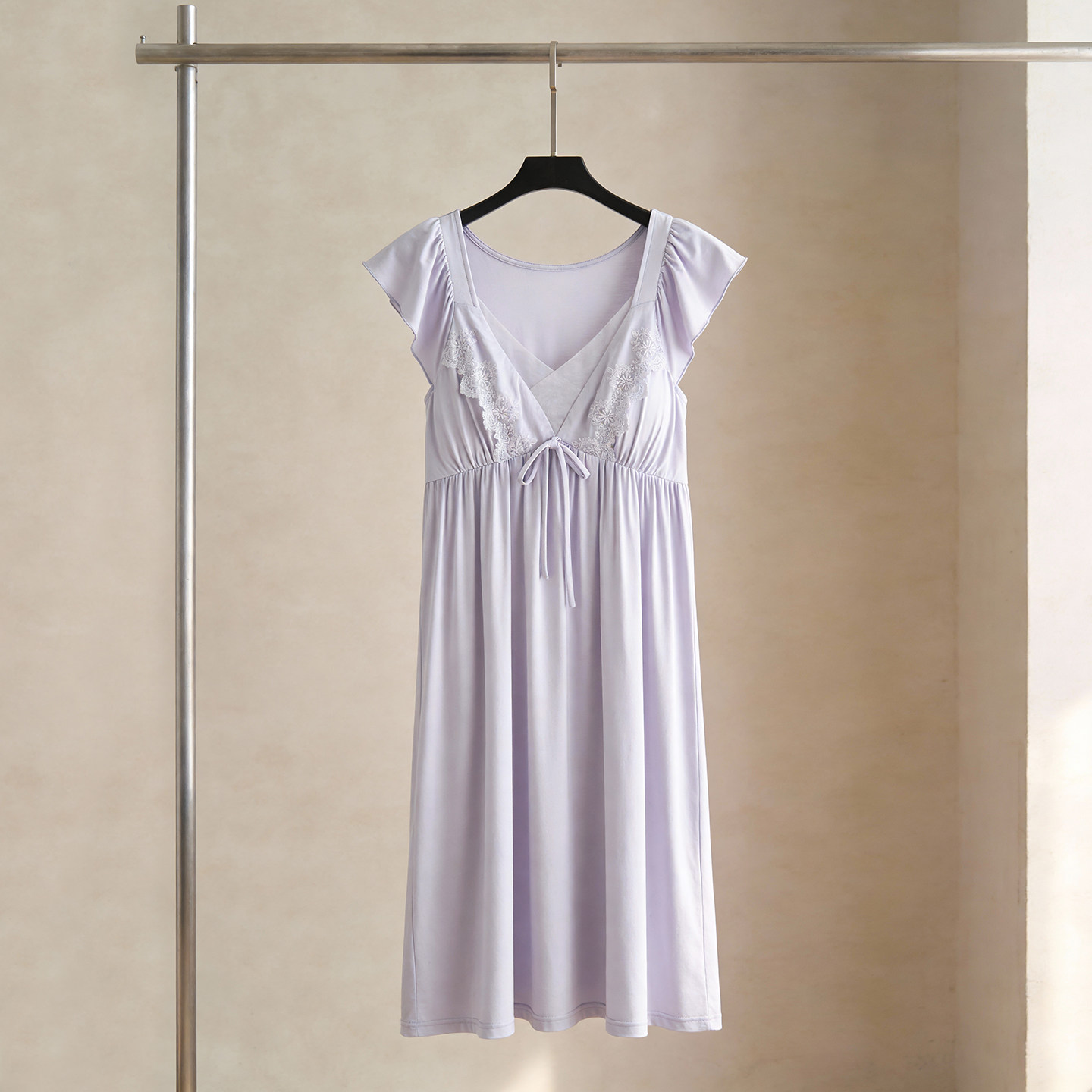 SLEEPTIGHT带胸垫睡裙女款夏季莫代尔棉性感轻奢纯欲风紫色睡衣裙