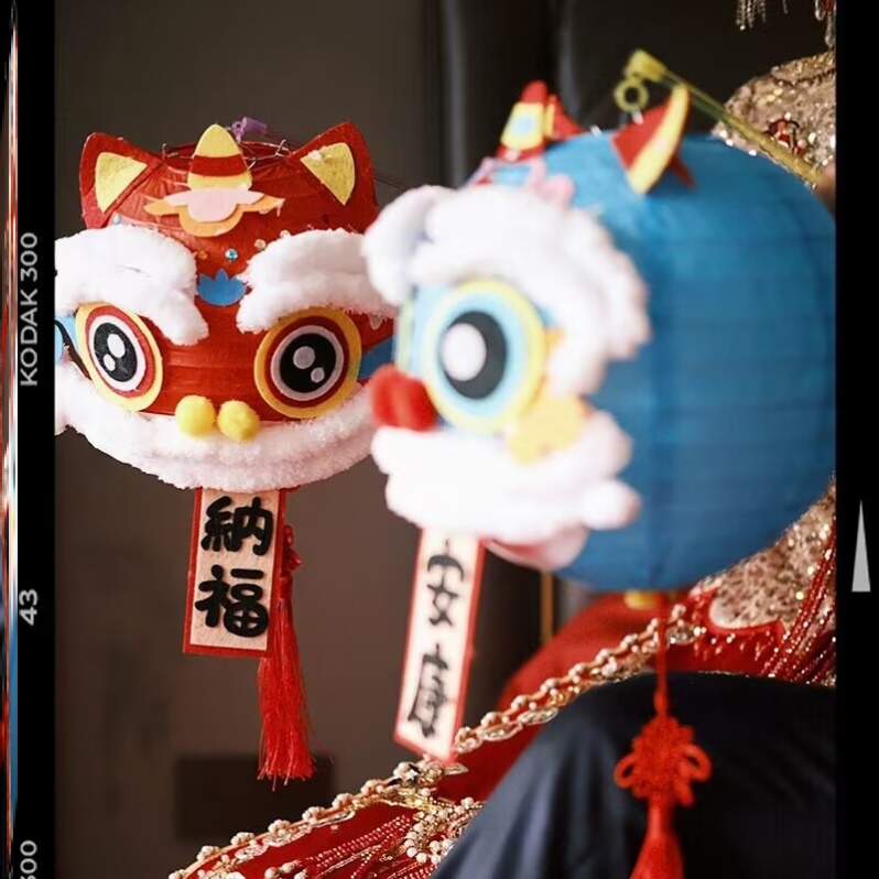 新年拍照道具姐妹团新娘伴娘拍摄彩色道具婚礼布置装饰结婚灯笼醒