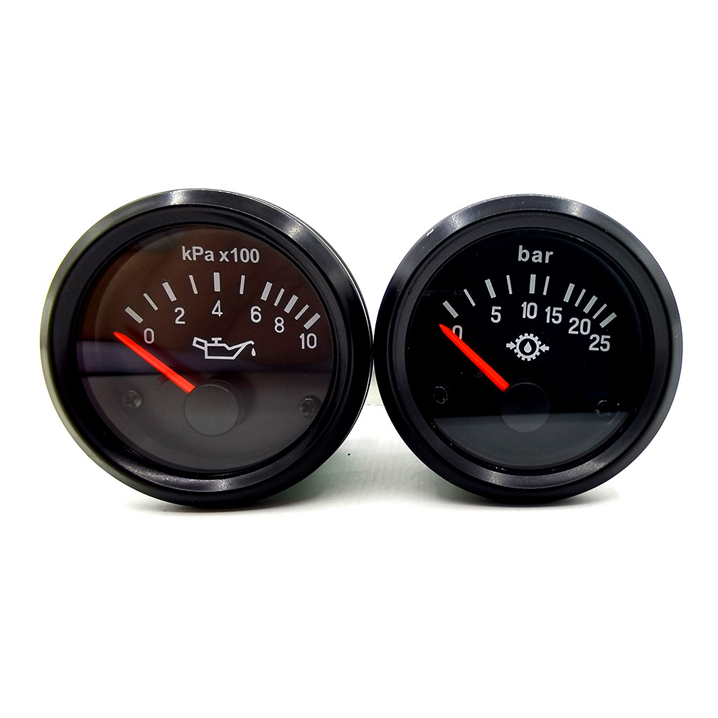 柴油发动机机油压力表 适用12v 24v拖拉机发电机工程机械52mm仪表
