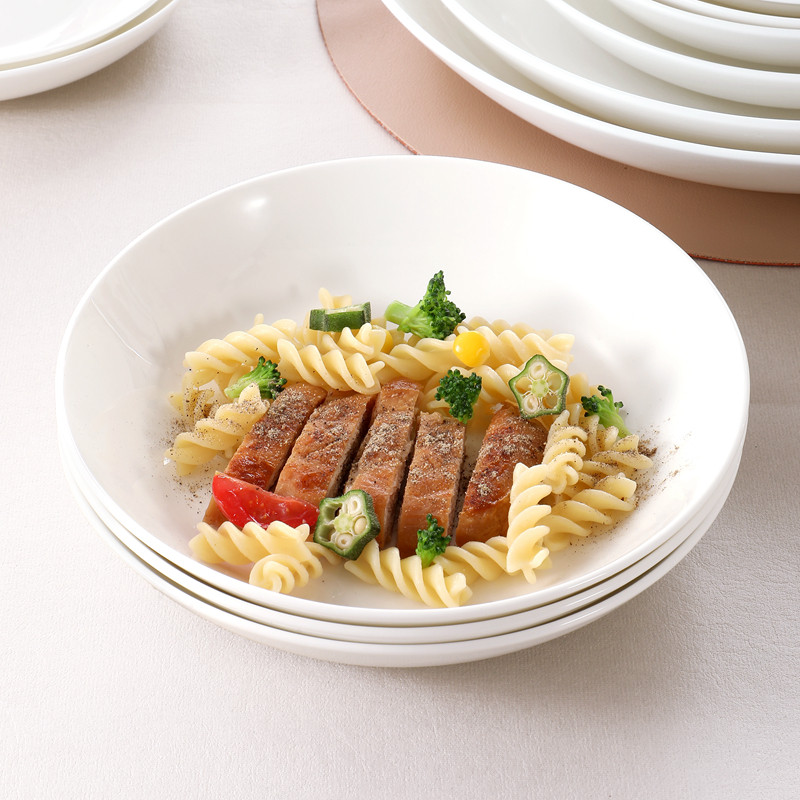 盘子家用菜盘高级感骨瓷圆形骨瓷78英寸餐盘饺子盘碟子陶瓷饭盘,餐饮具,盘,淘宝优惠券,粉丝福利购,淘宝优惠卷