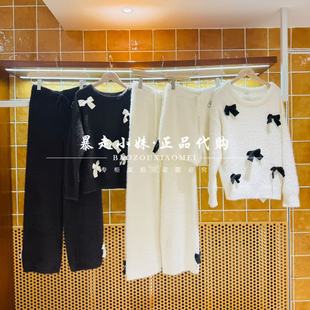 暴走小妹城堡专柜正品25新款甜美蝴蝶结装饰加厚保暖家居服睡衣