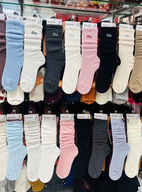 暴走小妹tutuanna专柜正品26春季新款木耳边字母棉混堆堆袜中筒袜