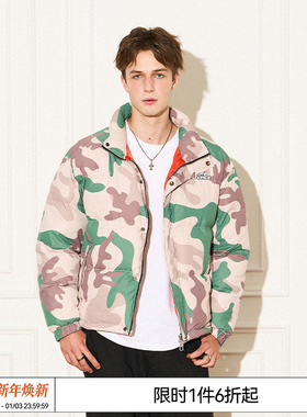 特惠7折 EMPTY REFERENCE 猎鸭迷彩印花刺绣羽绒棉服男女外套