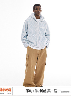 特惠7折 EMPTY REFERENCE LOGO印花休闲连帽夹克摇粒绒外套