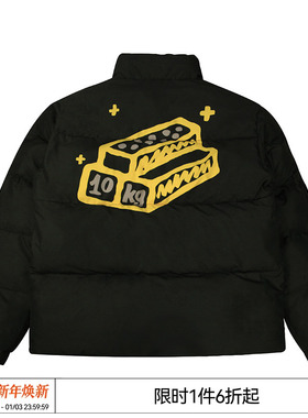 特惠7折 REVERSE IRONY 10kg黄金块印花羽绒棉服冬季加厚外套