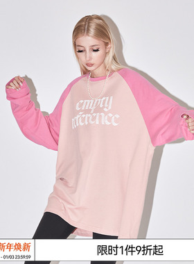 EMPTY REFERENCE 插肩袖拼接男女宽松百搭打底衫长袖T恤