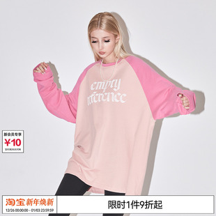 长袖 EMPTY 拼接男女宽松百搭打底衫 插肩袖 T恤 REFERENCE