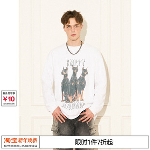 杜宾犬印花长袖 特惠8折 REFERENCE EMPTY T恤 董思怡汪苏泷