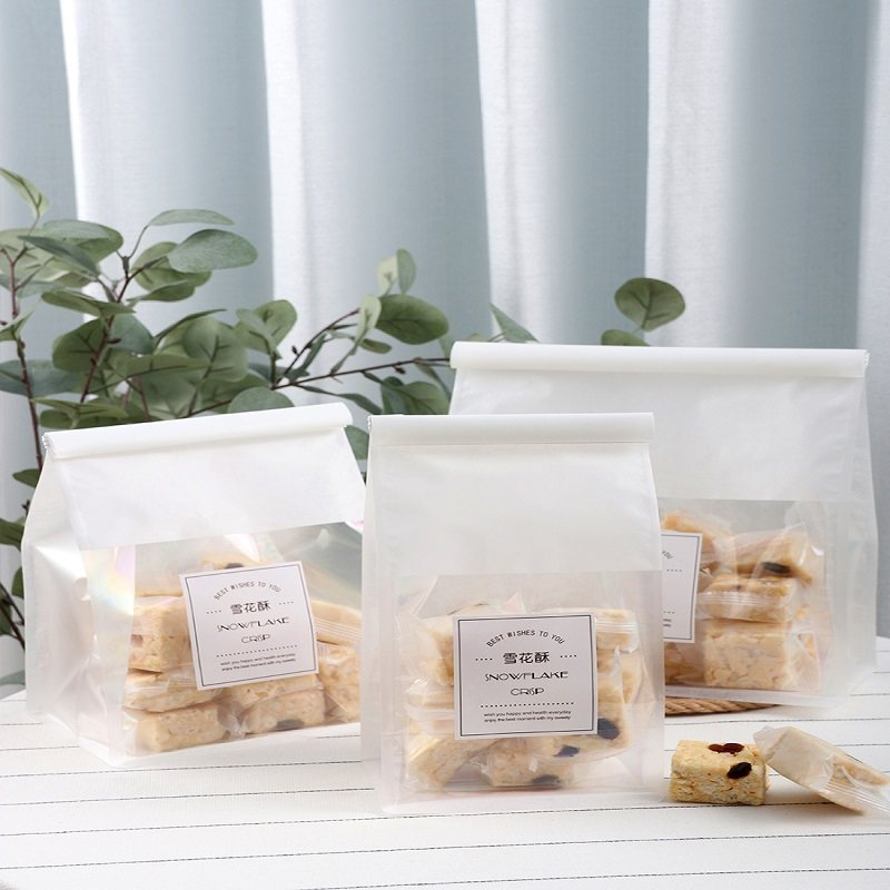 雪花酥包装袋带铁丝自封250g面包包装袋一次性牛轧糖烘焙奶枣袋子
