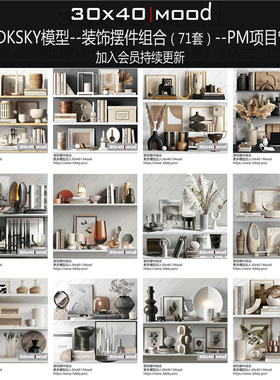 饰品摆件组合模型3dsky 3ddd pro模型合集建E3D66知末欧模3D模型5