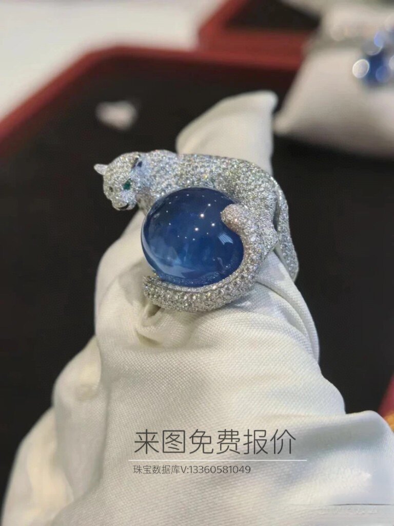 来石定制蓝宝石豹子满钻戒指款式戒指/手饰定制