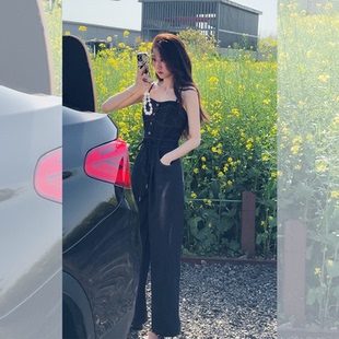 壹壹【周末牛仔】夏季吊带牛仔连体裤高腰阔腿2404K01GAGAZHANG