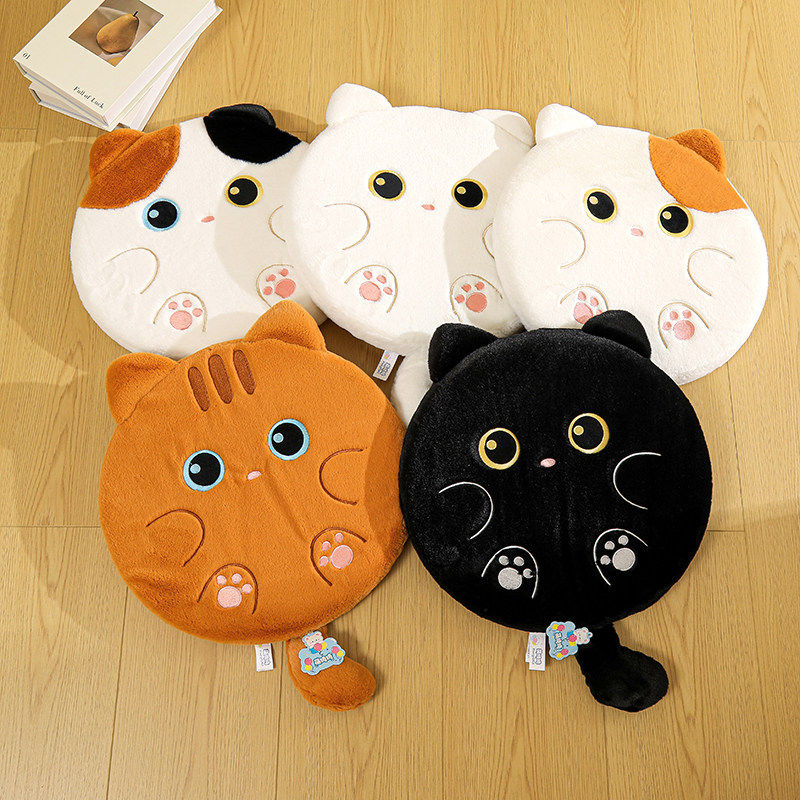 卡通猫咪坐垫三花猫橘猫毛绒玩具可爱萌宠公仔可拆洗记忆棉坐垫