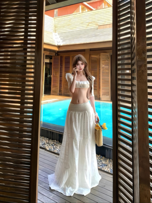 MSTO BALLET法式白色蛋糕裙女可两穿高低腰半身裙宽松气质百搭