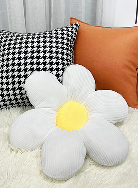 2025轻奢抱枕千鸟格客厅皮沙发靠背橙色靠枕套子高级感靠垫不含芯